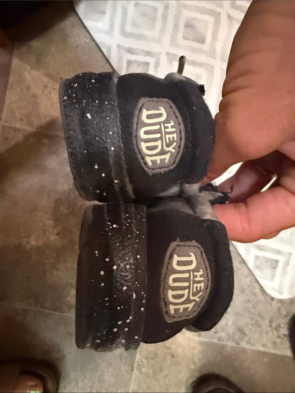 Hey Dude Kids' Slip-On Shoes in Black and Charcoal